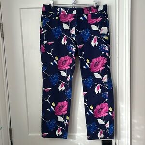 Banana Republic Navy Floral Pants sz 8